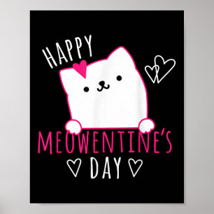 Póster Camiseta del Día de San Valentín de gato lindo par