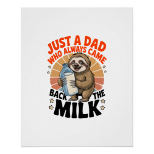 Póster camiseta del día del padre con perezoso