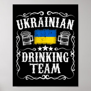 Póster Camiseta del equipo de bebida ucraniano Bandera di