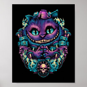 Póster Camiseta del gato de Cheshire Alice en el país de 