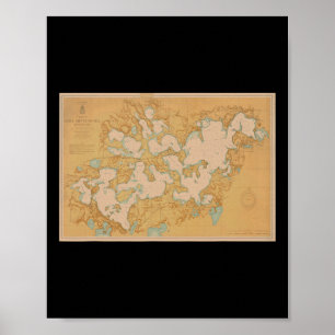 Póster Camiseta del mapa del lago Minnetonka 
