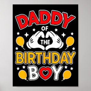 Póster Camiseta del papá del niño de cumpleaños a juego c