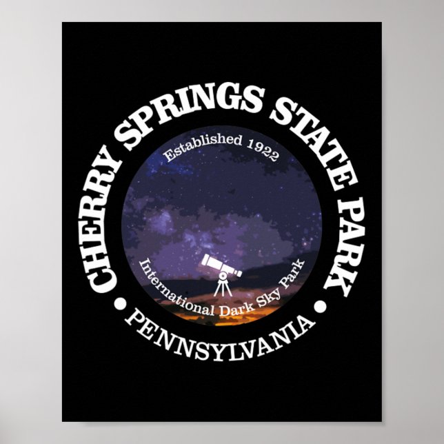 Póster Camiseta del parque estatal Cherry Springs, divert (Frente)