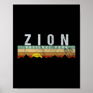 Póster Camiseta del Parque Nacional Zion Camping Hiking 1