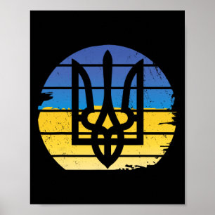 Póster Camiseta del Tridente de la Bandera Ucraniana Pro