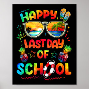 Póster Camiseta del último día de clases para maestros fi
