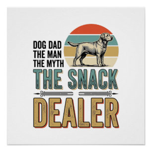 Póster Camiseta del vendedor de snacks para papá perro am
