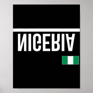 Póster Camiseta deportiva de la bandera de Nigeria