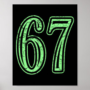Póster Camiseta deportiva verde menta número 67 con númer