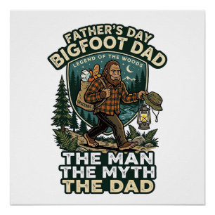 Póster Camiseta Día del Padre Bigfoot Papá Fuerte Silenci