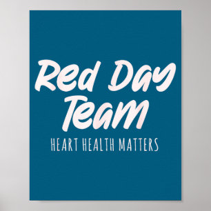 Póster Camiseta Día Rojo Equipo Salud del Corazón