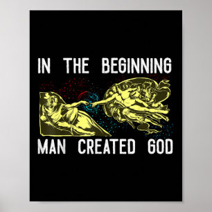 Póster Camiseta Dios Creado por el Hombre Camisetas de Di