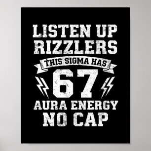 Póster Camiseta Divertida 67 Meme Seis Siete 