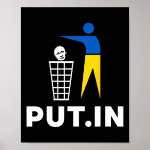 Póster Camiseta divertida anti Putin Put.in apoya a Ucran