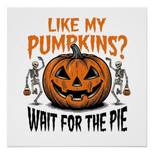 Póster Camiseta Divertida Calabaza Esqueleto Halloween Ta