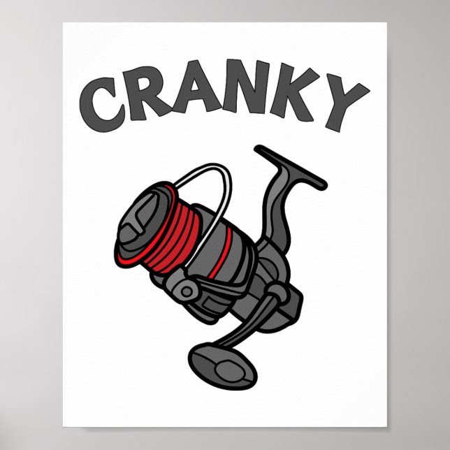 Póster Camiseta Divertida Con Chiste De Carrete De Pesca  (Frente)