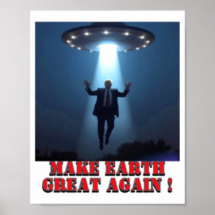 Póster Camiseta Divertida De Abducción Ovni Haz Que La Ti