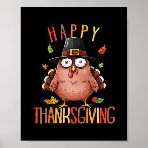 Póster Camiseta Divertida de Acción de Gracias Divertida 