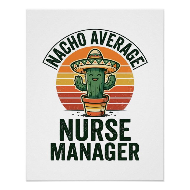 Póster Camiseta divertida de cactus para gerente de enfer (Anverso)