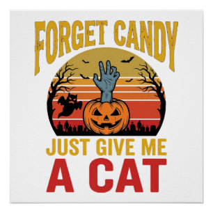Póster Camiseta divertida de caramelo para amante de gato