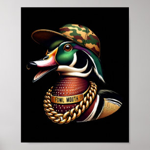 Póster Camiseta Divertida de Cazador de Patos Boca de Pat