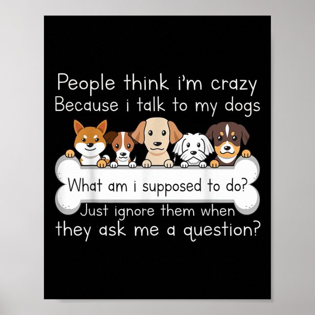 Póster Camiseta divertida de cita de perro hablando humor (Frente)