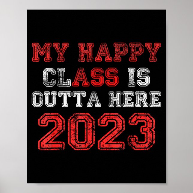 Póster Camiseta divertida de clase feliz que se va 2023 (Frente)