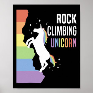Póster Camiseta Divertida de Climber de Unicornio de Esca