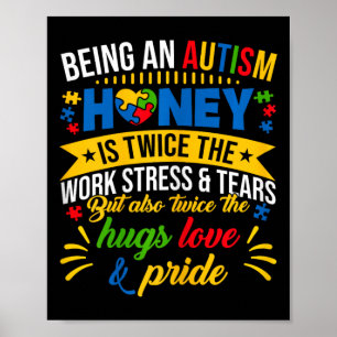 Póster Camiseta Divertida de Conciencia del Autismo Siend