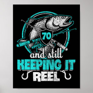 Póster Camiseta divertida de cumpleaños para pescador núm