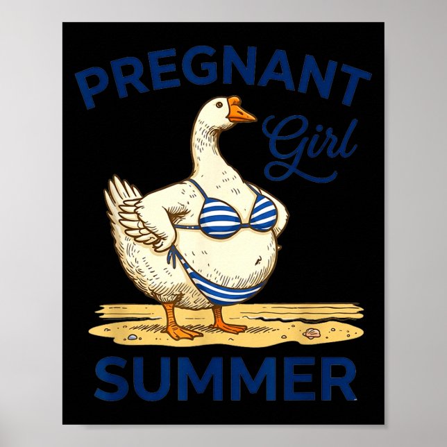 Póster Camiseta divertida de ganso de verano para chica e (Frente)