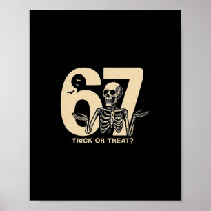 Póster Camiseta divertida de Halloween Esqueleto 67 Truco