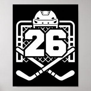 Póster Camiseta divertida de hockey número 26 para jugado