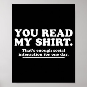 Póster Camiseta divertida de humor sarcástico introvertid