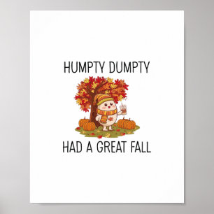 Póster Camiseta divertida de Humpty Dumpty de otoño Día d