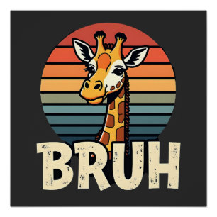 Póster Camiseta divertida de jirafa animal meme cara fest