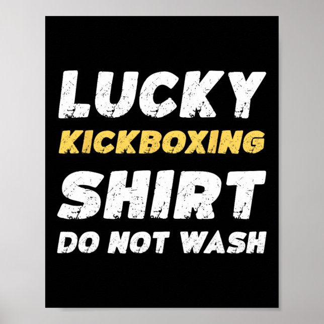 Póster Camiseta divertida de kickboxing patada afortunada (Frente)