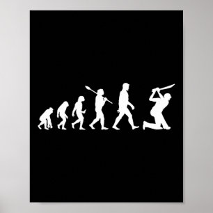 Póster Camiseta divertida de la evolución del cricket par