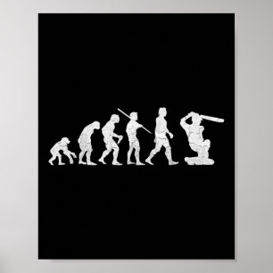 Póster Camiseta Divertida De La Evolución Del Críquet Reg