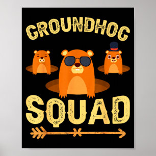 Póster Camiseta divertida de la pandilla de marmotas Feli