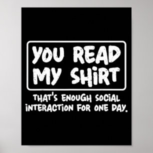 Póster Camiseta divertida de leer cita graciosa de humor 