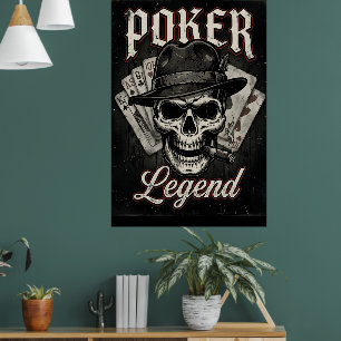 Póster Camiseta Divertida de Leyenda del Poker Me Encanta