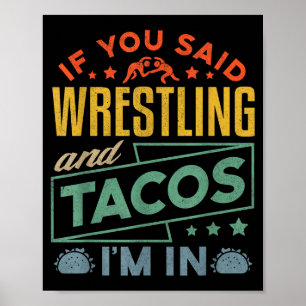 Póster Camiseta Divertida de Lucha Libre y Tacos Lucha Ho