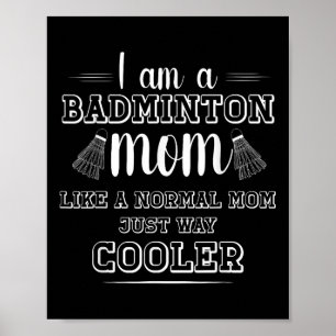 Póster Camiseta Divertida de Mamá de Bádminton para Mujer