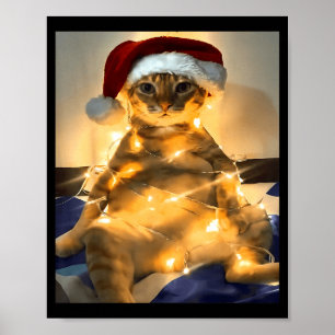 Póster Camiseta divertida de Navidad de gato meme Cute Ho
