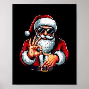 Póster Camiseta divertida de Navidad de Santa Claus para 