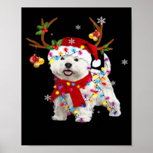 Póster Camiseta divertida de Navidad de Westie Reno Creno