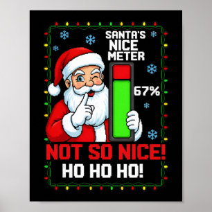 Póster Camiseta divertida de Navidad del Medidor de Buen 