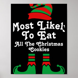 Póster Camiseta divertida de Navidad familiar más probabl