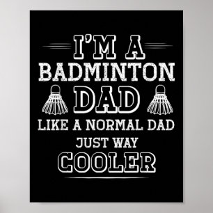 Póster Camiseta Divertida de Papá de Bádminton para Hombr